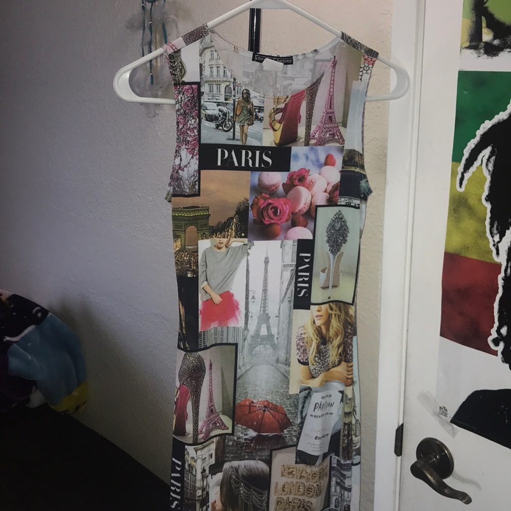 Paris Theme Skinny Fit Dress